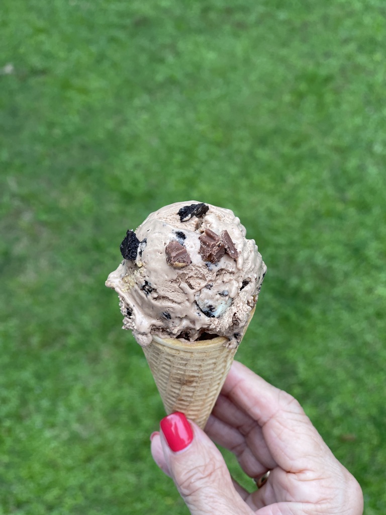 Chocolate Peanut Butter Ice Cream in Cone