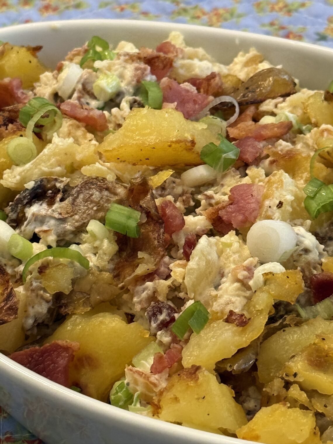 Smashed baked potato salad