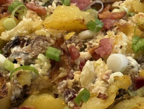 Smashed baked potato salad