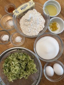 ingredients for Lemon Zucchini cake