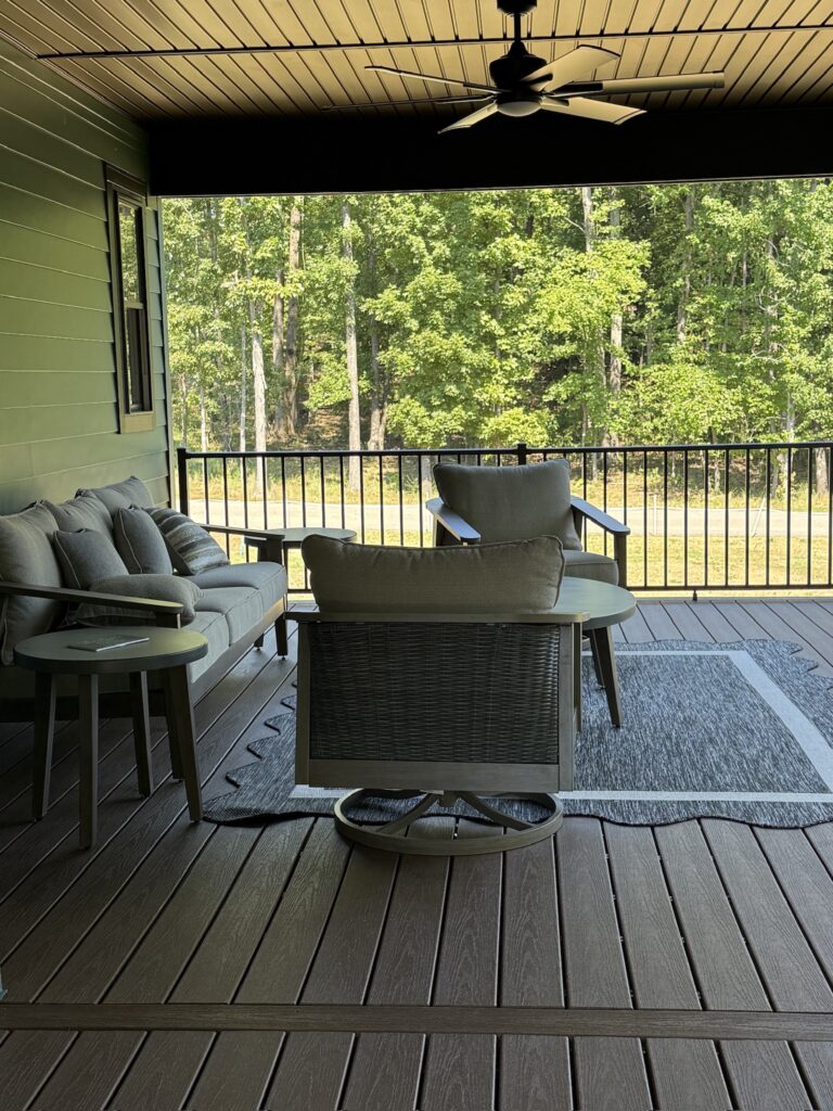 gathering area on deck of 2026 St. Jude's Dream Home