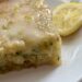 Glazed Lemon Zucchini cake on a plate