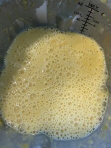 wet ingredients for orange loaf blender cake