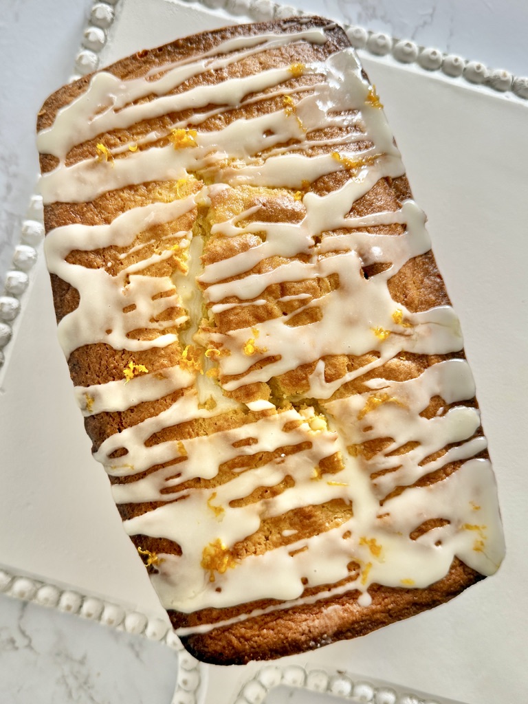 whole orange loaf cake glazed